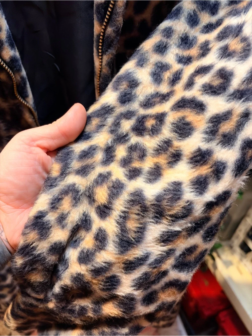 Saks Fifth Avenue Leopard-Print Teddy Jacket in Brown and Black